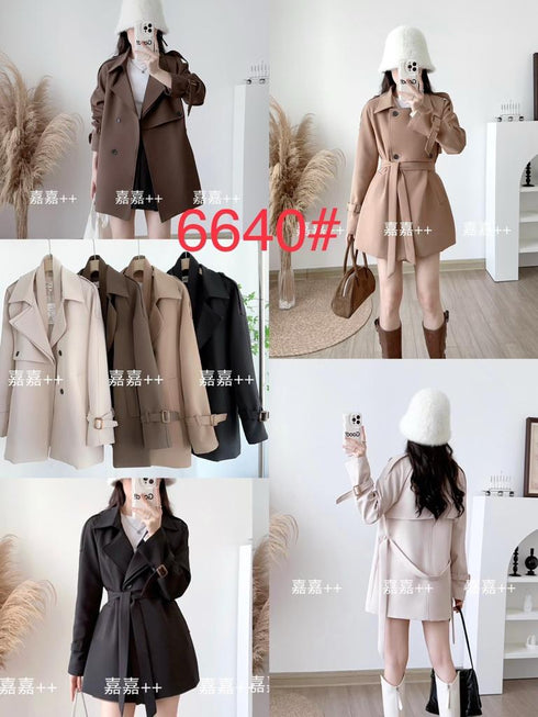 Double Breasted Windbreaker Short Coat